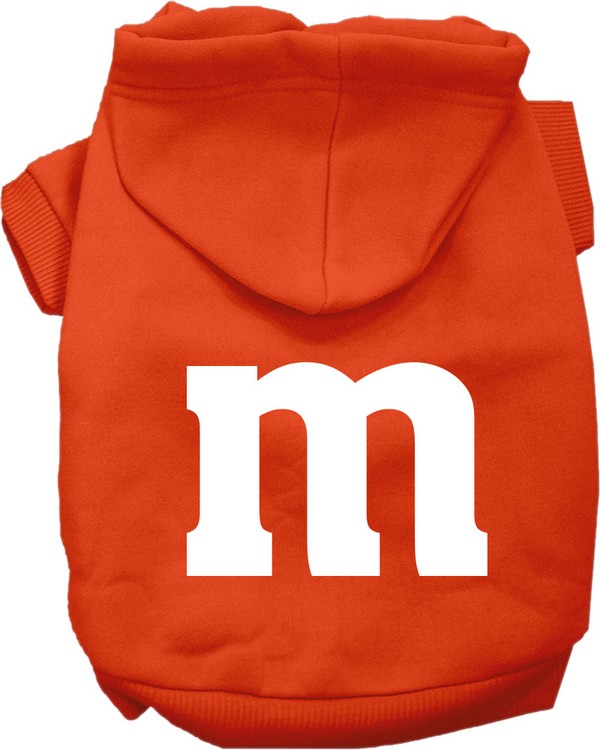 The M Costume Screen Print Dog Hoodie Orange Size XXL